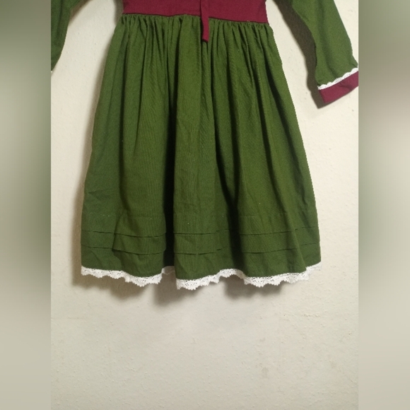 Green and Red Kids Dress - Picture 8 of 9
